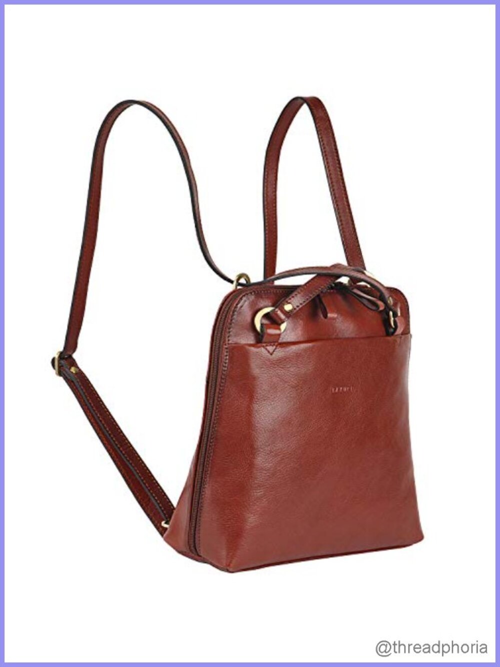 Italian Full Grain Leather Convertible Backpack Purse Women Travel Daypack